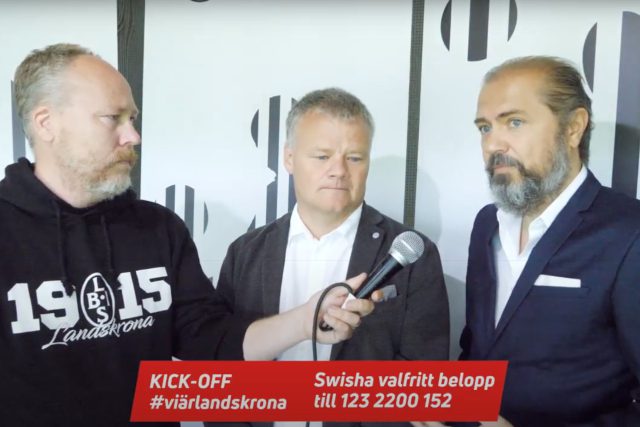 Ivan Matanovic blir intervjuad på Landskrona Bois kick-off