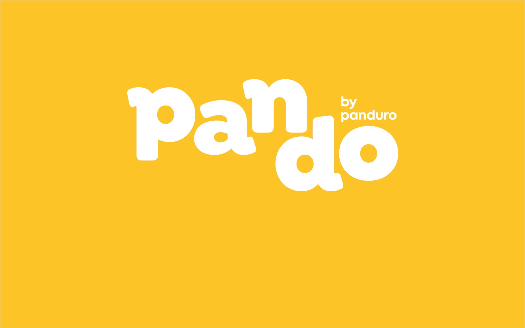 Vit och gul logga för Pando by Panduro